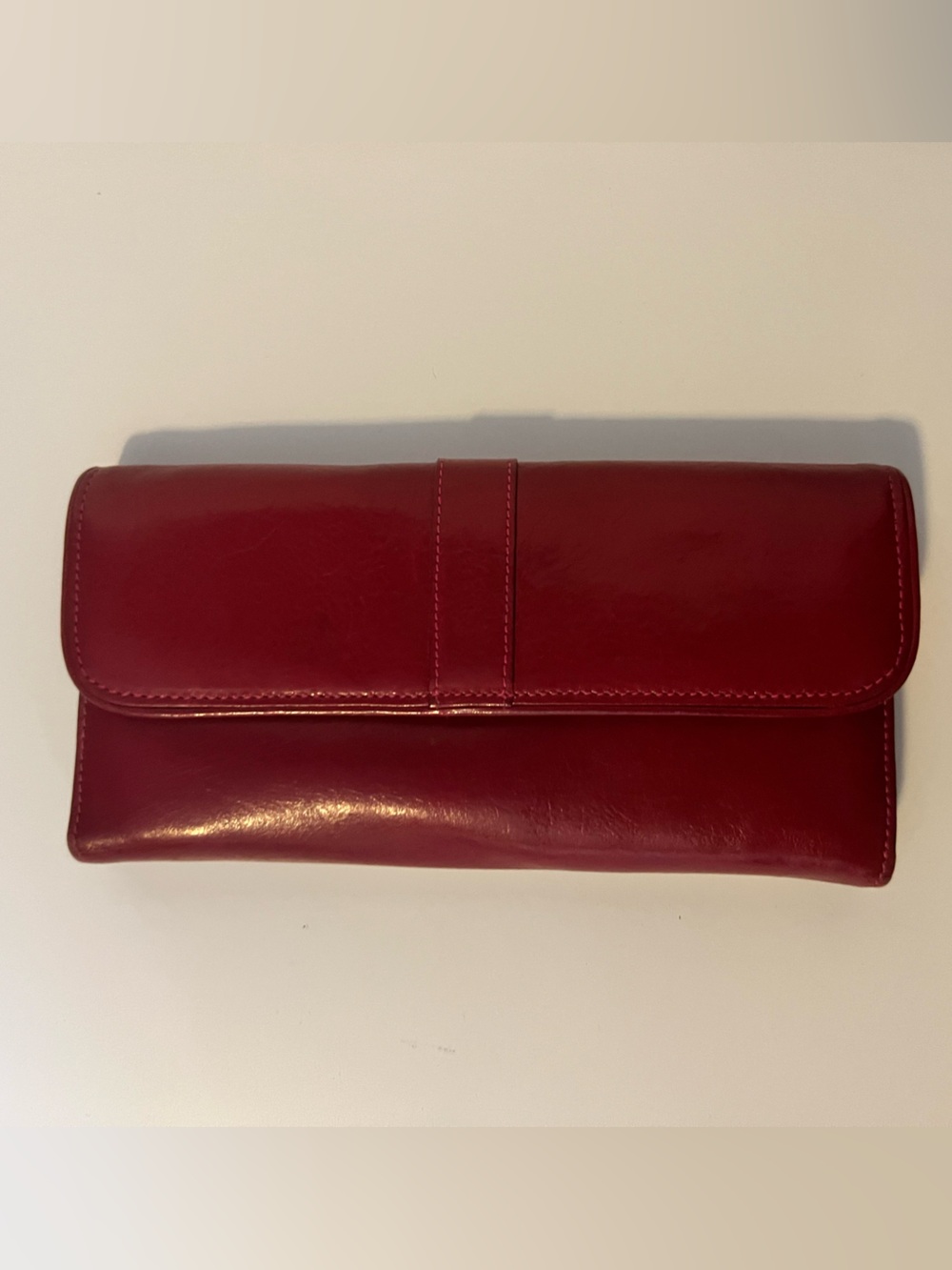 Nordstrom Red Leather Women's Wallet with Patterned Interior